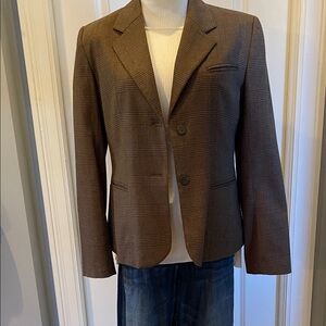 Sharagano Atelier Brown Plaid Women's Blazer